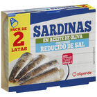 Sardinas en aceite de oliva bajas en sal Alipende 2 unidades 85g