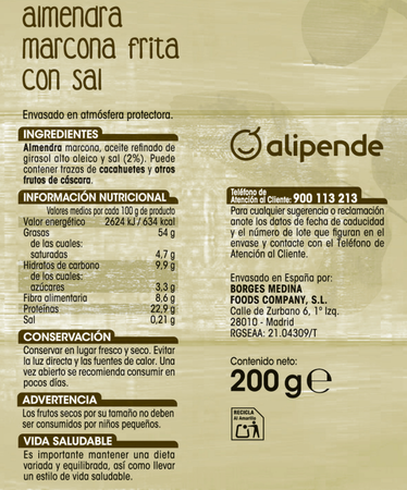 Almendra marcona frita Alipende 200g