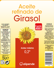 Aceite de girasol Alipende garrafa 5l (acidez m&aacute;xima 0,2&ordm;)
