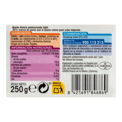Queso de untar light Alipende 250g