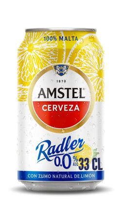 Cerveza sin alcohol con limón Amstel Radler 0,0% lata 33cl