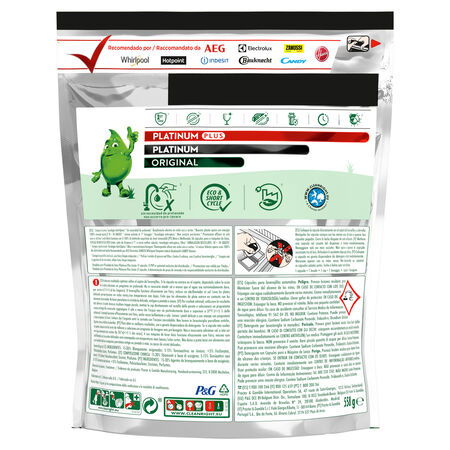 Detergente lavavajillas cápsulas Fairy 18 + 18 unidades Platinum todo en uno Plus