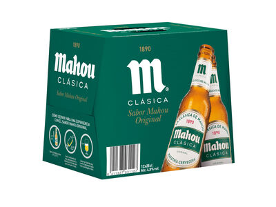 Cerveza rubia Mahou Clásica pack 12 botellas 25cl 