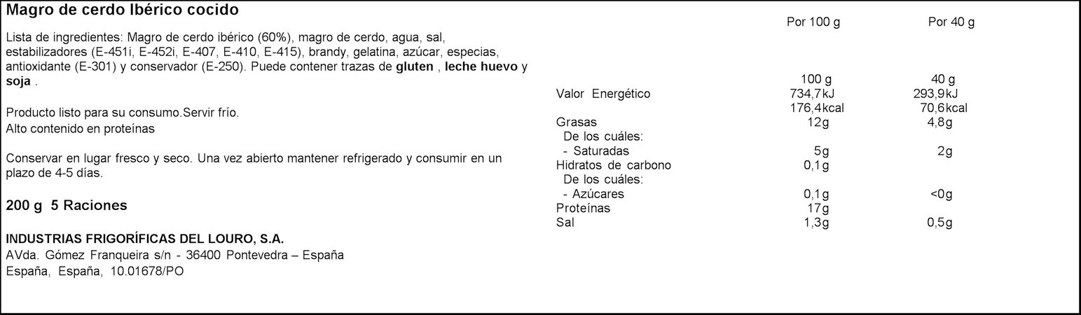 Magro de cerdo ibérico Coren 200g