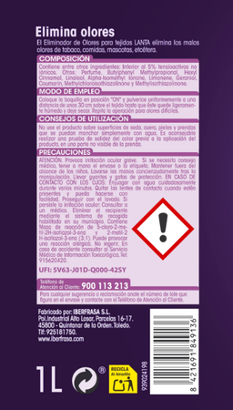 Eliminaolores Lanta pistola 1l elimina malos olores y perfuma