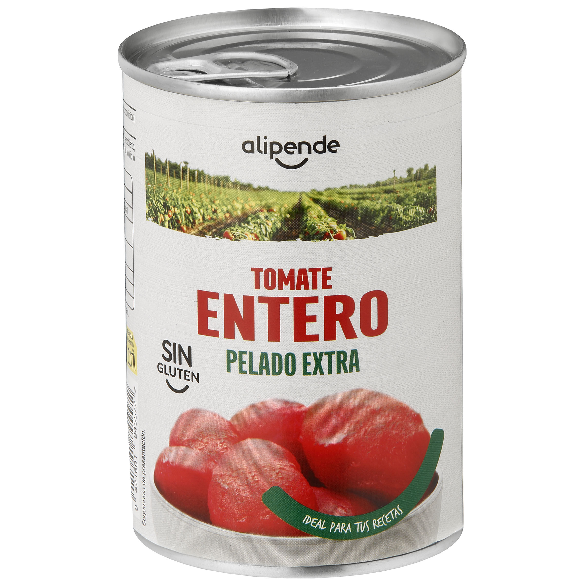 Tomate entero pelado categoría extra Alipende 240g