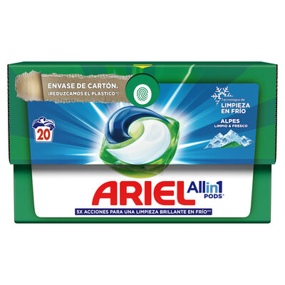Detergente cápsulas Ariel 20 lavados Alpes