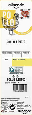 Pollo limpio Alipende 1,7kg aproximadamente