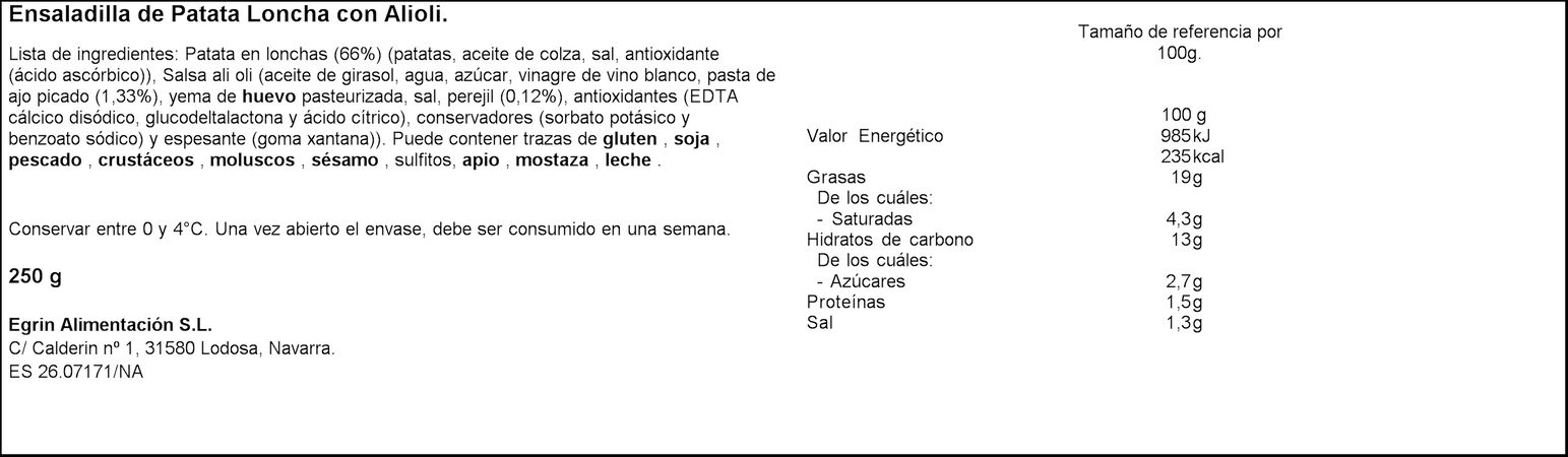 Patatas ali-oli ensalandia 250g
