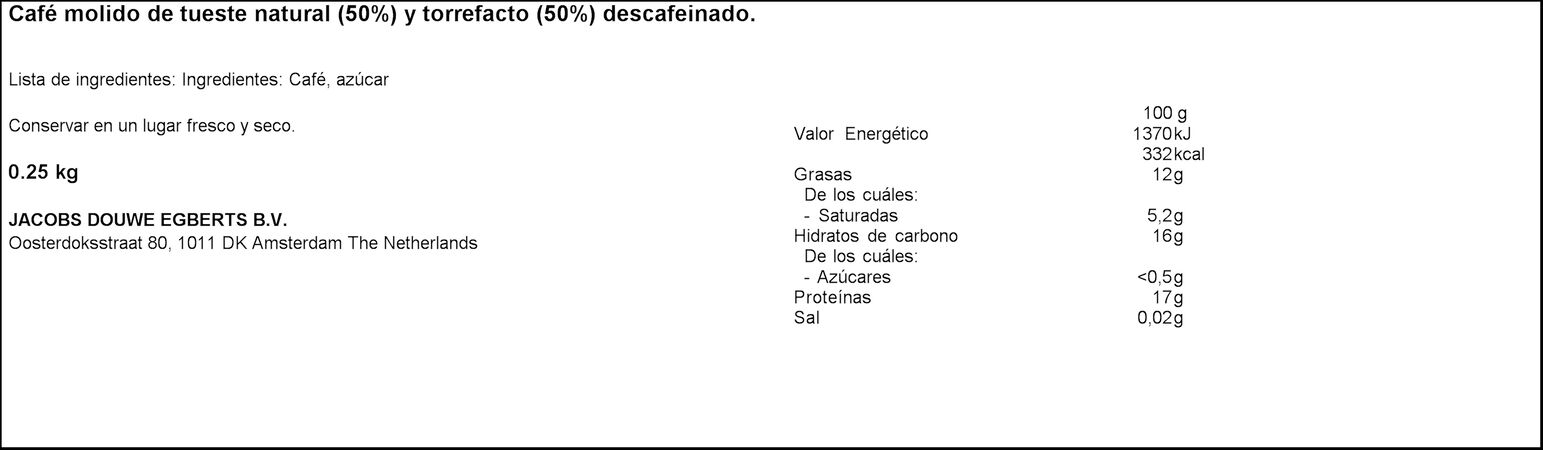 Café molido descafeinado Saimaza 250g mezcla