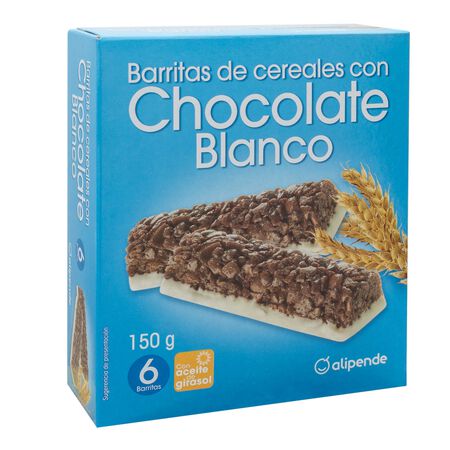 Barritas de cereales Alipende 6u chocolate blanco
