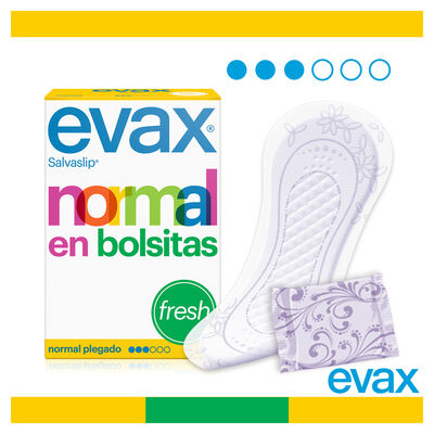 Salvaslip Evax en bolsitas 20 uds normal plegado