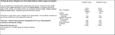Tortitas de arroz integral de yogur con chocolate blanco sin gluten Vitalday 125g