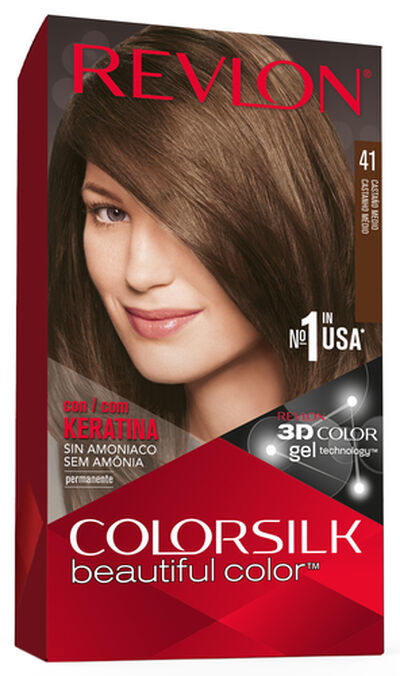 Tinte de cabello sin amoníaco Revlon Colorsilk nº 41 castaño medio