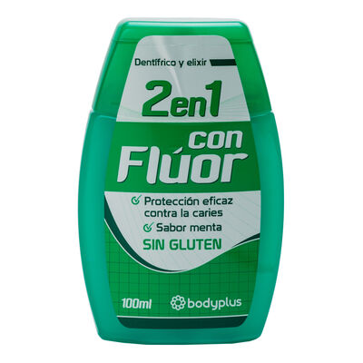 Pasta de dientes Bodyplus 100ml 2en1 fl&uacute;or