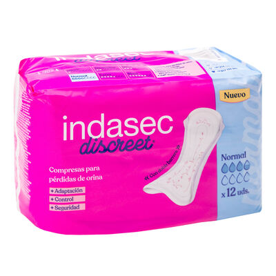 Compresas de incontinencia Indasec discreet 12 uds normal