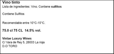 Vino tinto DO Toro Matsu El P&iacute;caro