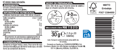 Té verde Alipende 20u