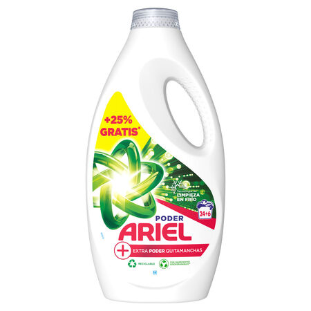 Detergente líquido Ariel 24+6 lavados Extra Poder