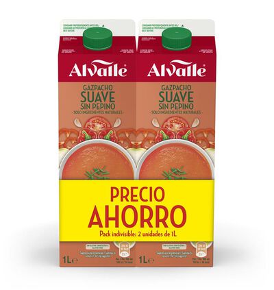 Gazpacho Alvalle suave 1l pack 2