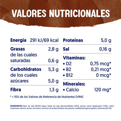 Bebida de soja con prote&iacute;na sabor chocolate Alpro 1l