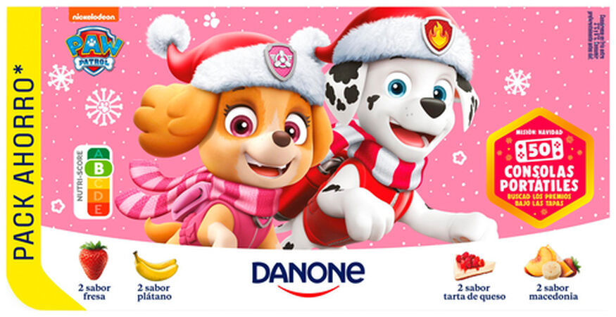 Yogur Danone pack 8 fresa plátano macedonia tarta queso