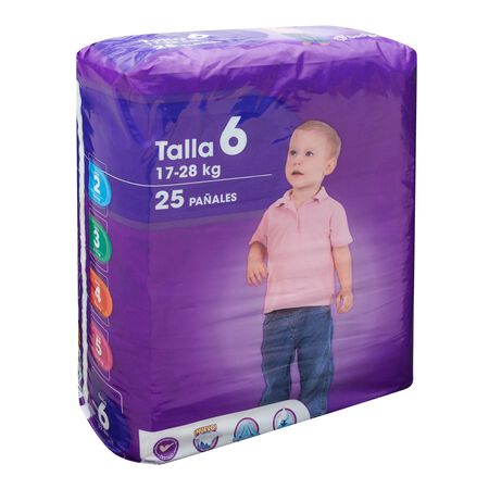 Pañal Bodyplus 25 uds talla 6 17-28kg