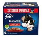 Alimento para gato en gelatina Fantastic Felix 24 unid pollo buey conejo y cordero