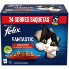 Alimento para gato en gelatina Fantastic Felix 24 unid pollo buey conejo y cordero