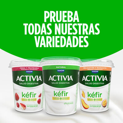 K&eacute;fir activia con sabor a fresa y frambuesa con 380 gramos