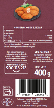 Croquetas Alipende 400g jam&oacute;n ib&eacute;rico