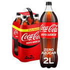 Refresco cola Coca-Cola botella 2l pack 4 zero az&uacute;car
