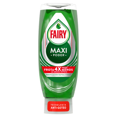 Lavavajillas Fairy 545ml maxi poder tecnología anti-goteo