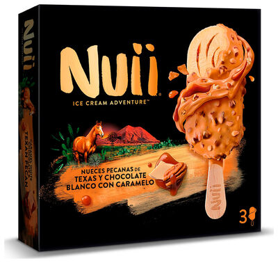 Helado Nuii 3 uds nueces pecanas y chocolate blanco con caramelo