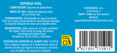 Esponja Bodyplus 3 uds oval