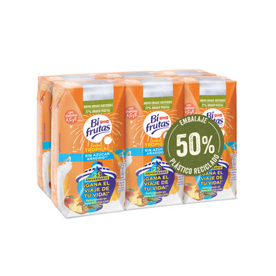 Zumo tropical con leche Bifrutas Pascual pack 6 sin az&uacute;car