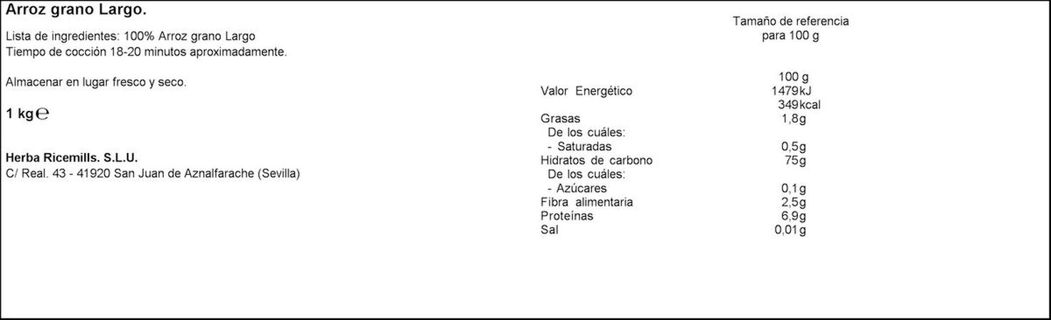 Arroz Brillante 1kg vaporizado