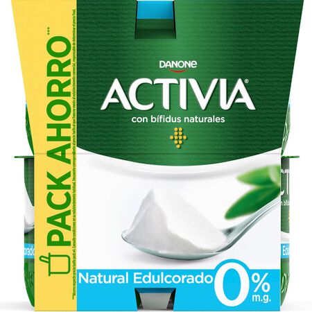 Bífidus probiótico Activia 0% pack 8 natural edulcorado