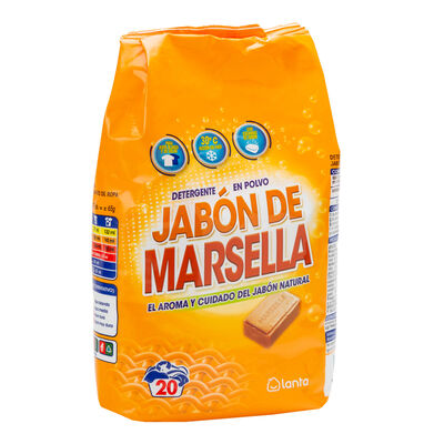 Detergente en polvo Lanta 20 lavados jabon de marsella