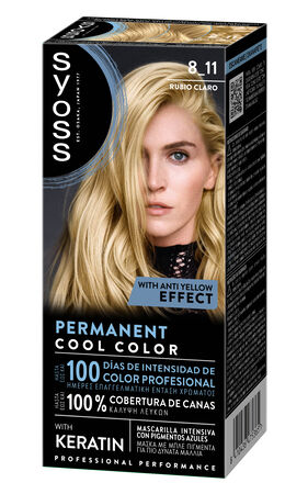 Tinte permanente Syoss n&ordm;8.11 rubio claro con keratina