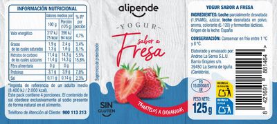 Yogur pack 4 sabor fresa Alipende