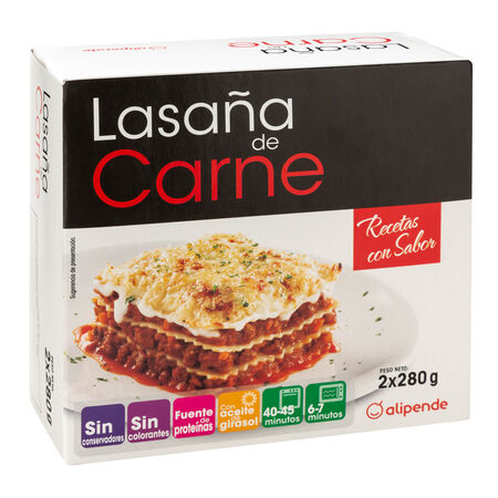Lasaña Alipende 280g pack-2 carne