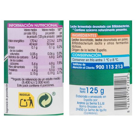 Bífidus Alipende pack 4 natural 500g
