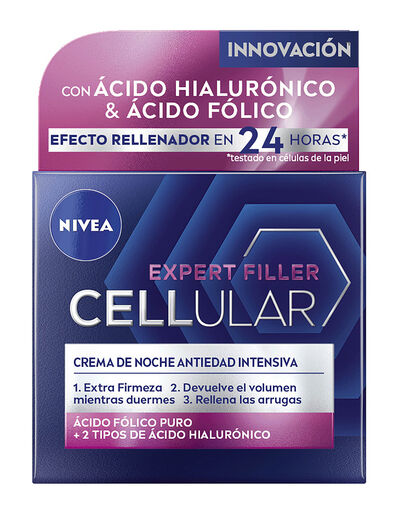 Crema Facial Antiedad Intesiva Noche Nivea 50Ml Cellular Ácido Hialurónico & Ácido Fólico