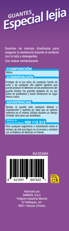 Guantes de nitrilo Lanta talla mediana especiales para lej&iacute;a