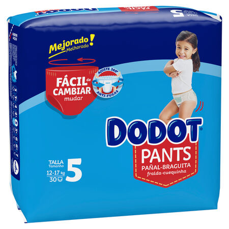 Pañales braga Dodot Pants talla 5 12-17kg 30 uds