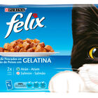 Comida húmeda gato Félix gelatina pescado pack 4