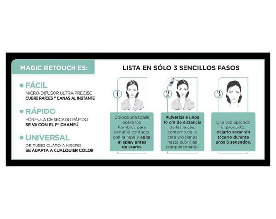 Tinte cabello retoca raíces en spray magic retouch L'Oréal 100ml castaño oscuro