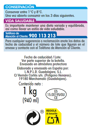 Yogur l&iacute;quido Alipende 1kg melocot&oacute;n maracuy&aacute;