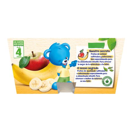 Preparado fruta Nestlé manzana plátano sin gluten pack 4